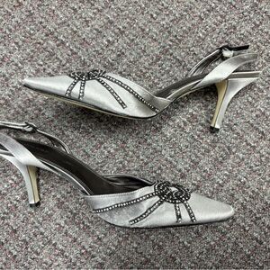 Calvin Klein Silver Slingback Heels